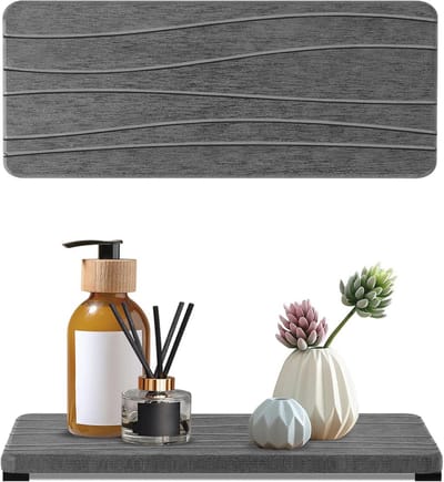 Waterabsorberende Steen Tray Set - Sneldrogende Diatomiet Aardtray voor Handzeep en Tandenborstelhouder