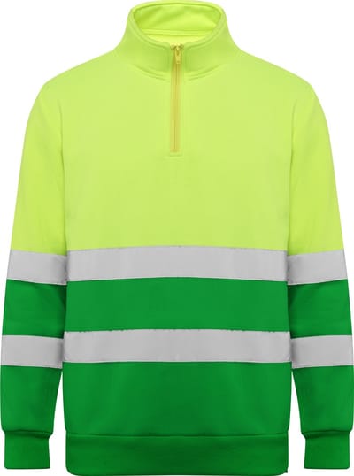 High Visisbility Fleece Shirt Garden Green / Fluor Geel, met reflecterende strepen model Spica merk Roly S