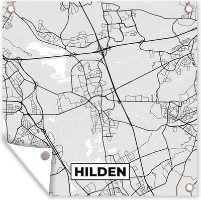 Tuin poster Stadskaart - Hilden - Plattegrond - Kaart - Duitsland - 200x200 cm - Tuindoek