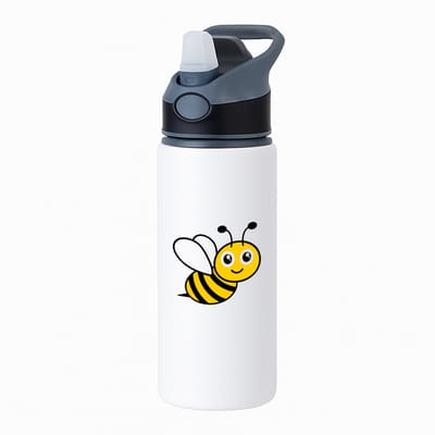 Hacebo® - Bijen waterfles met rietje zwart - Bij - Dieren liefhebbers - Insecten - dieren - water fles - 650ML