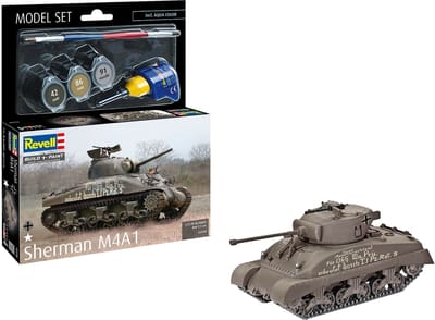 Revell Modelbouwpakket Militaire voertuigen - 63290 Sherman M4A1 Tank - Model Set Plastic - 1:72 - Modelbouw
