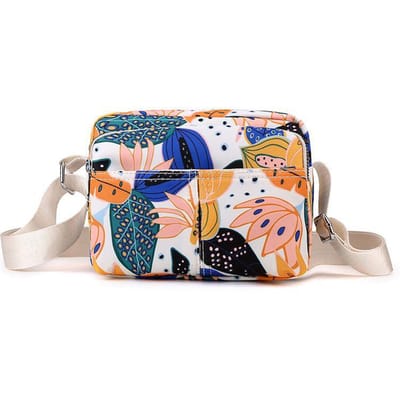 Damesmode Bedrukte Kleine Vierkante Tas Trendy Veelzijdig Crossbody Outdoor Reizen Schoudertas One size beige