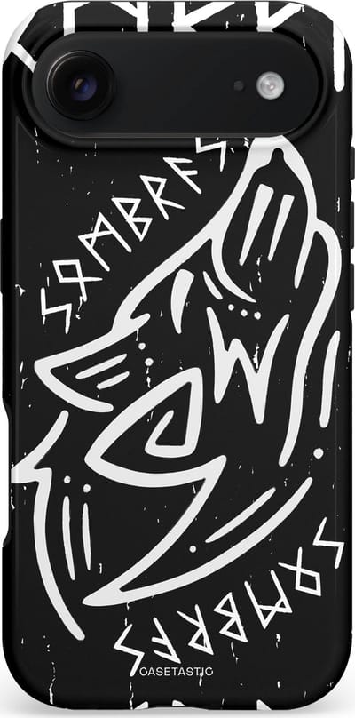 Casetastic hoesje geschikt voor Apple iPhone Air - MagSafe - Dubbellaagse bescherming - Wolvenkreet - Fashion Case - Zwart Grijs Wit