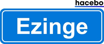 Hacebo - Plaatsnaam Sticker - 29x10 CM - Ezinge sticker - Verkeersborden sticker - grappige cadeaus - Ezinge