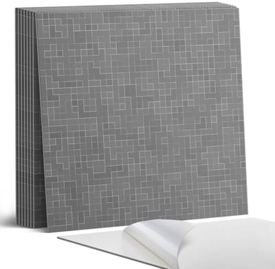 Coloray Plaktegels - Abstract lijnpatroon Portugese Tegels - 30 cm x 30 cm - Grijs Plaktegels - 9 stuks - Vierkant PVC Tegels - Plaktegels Keuken - Zelfklevende Vloertegels - Vinyltegels Vloer Zelfklevend - Zelfklevende Tegels