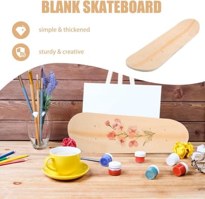 Blank skateboard deck voor DIY graffiti, laag dubbelzijdig oppervlak voor creatieve schilderkunst en vormgeving