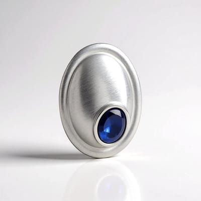 Cavill - 925 Sterling Zilver Hanger - Blauwe Ster Saffier 1,213 ct - Ovaal Cabochon - Elegante Monosono Collectie - Astera Sieraad