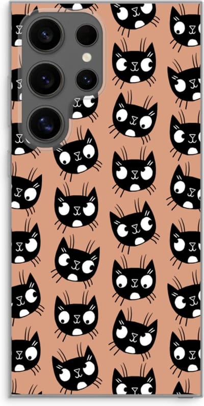 Case Company® - Hoesje geschikt voor Samsung Galaxy S24 Ultra hoesje - Kat - Soft Cover Telefoonhoesje - Bescherming aan alle Kanten en Schermrand