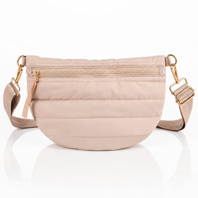 Luxamore® Dames Tas Parelbeige – Crossbodytas Dames – Lichtgewicht Schoudertas van Nylon – Verstelbare Riem – Tas met Ritssluiting – Voor Werk, Reizen & Vrije Tijd