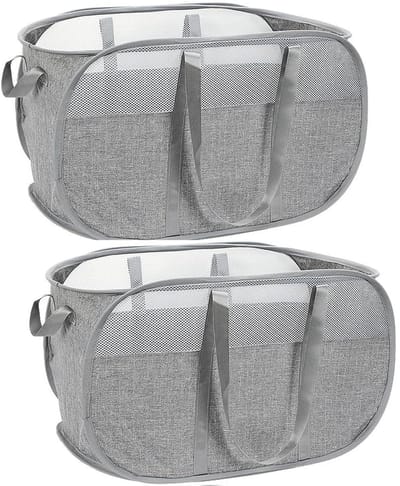 Unyqoos® Opvouwbare Pop-up Wasmand met Ademend Mesh en Ruimtebesparend Ontwerp voor Thuis en Reizen