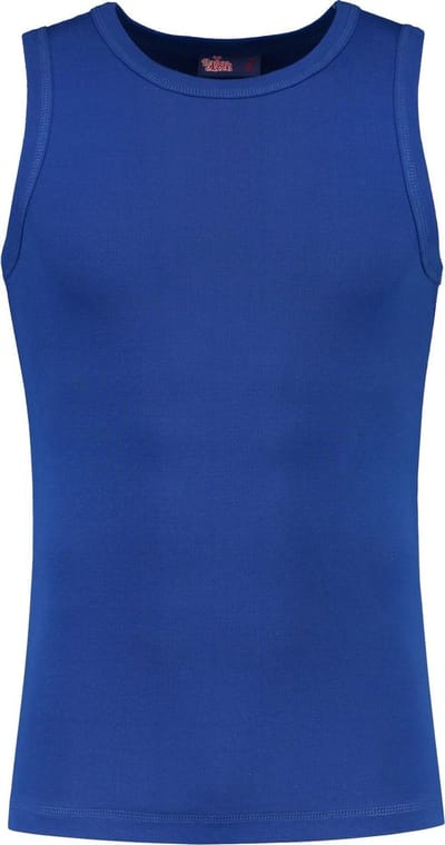 Lemon & Soda rib Tanktop voor heren in de maat S en de kleur koningsblauw.