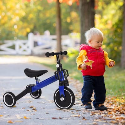 Driewieler Kinderfiets - Loopfiets Peuter - Leren Fietsen - 3-in-1 Functie - 1.85 kg Lichtgewicht - Blauw