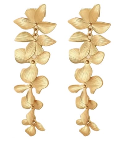 Oorbellen -Charlotte-goudkleurig -bladeren- lang- Charme Bijoux