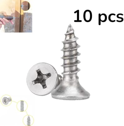 10 stuks - Hardware geharde roestvrijstalen schroeven 4 * 20 - zelftappende schroeven - precisie gegoten roestvrijstalen schroeven verzonken schroeven - kruiskop ronde kop - roestvrijstalen sneltappende schroeven