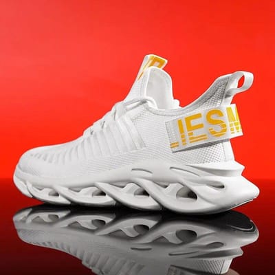 Nieuwe Herenschoenen Comfortabele Sneakers Ademende Hardloopschoenen Voor Heren Mesh Tenis Sportschoenen Wandelsneakers Lichtgewicht Atletisch 41 wit