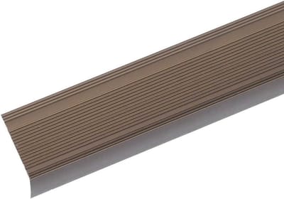 Trapneuzen L-vormig - Trapprofielen aluminium - Randbescherming trappen - Met dubbelzijdig tape - 15 stuks 90 cm - Bruin