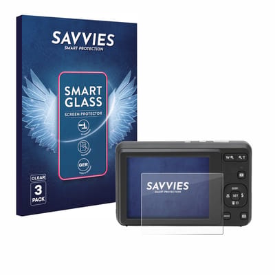 3 Stuks Savvies Screenprotector - geschikt voor Kodak Pixpro FZ55 - beschermfolie glas transparant
