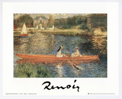 Mini kunstposter - De Seine bij Asnières - Pierre Auguste Renoir - 24x30 cm