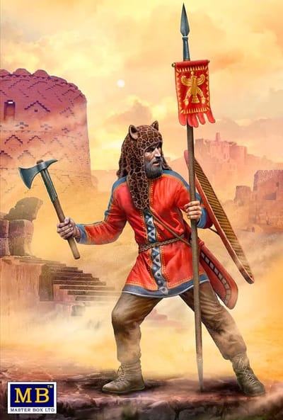 Master Box Modelbouwpakket Militaire voertuigen - 32022 Flag Officer of the Persian Heavy Infantry - Greco-Persian Wars Plastic - 1:32 - Modelbouw