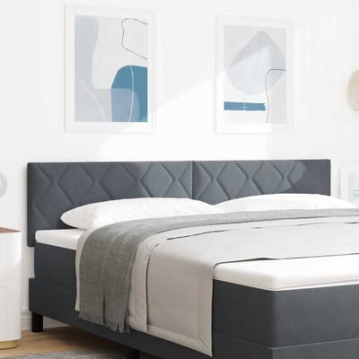 vidaXL - LED - Hoofdbord - Donkergrijs - 180 - cm - Fluweel
