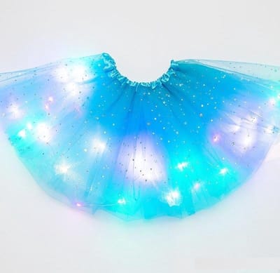 Lichtgevend LED - Rokje - Tutu - Volwassen - Lichtblauw - Met Gekleurde RGB Verlichting