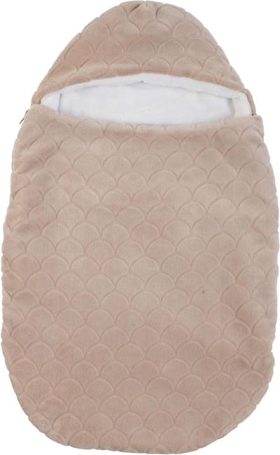 Gevoerde Voetenzak - Baby Buitendeken - Veilig Vervoer - Zacht Lapidou Materiaal - 70 x 44 cm - Beige Wit