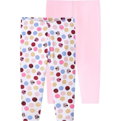 LUPILU Set van 2 baby leggings (Lichtroze/print, 50/56)