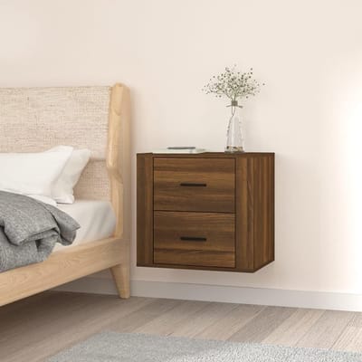 Wandnachtkastje - Zwevende Kast - Slaapkamer Opbergen - Grote Opbergruimte - 50x47x36 cm - Eiken Bruin