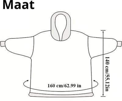 Livano Hoodie Deken Met Mouwen - Onesie - Fleece Blanket - Dames - Heren - Kinderen - Plaid - Knuffeldeken - Extra Zacht - Ijsbeer