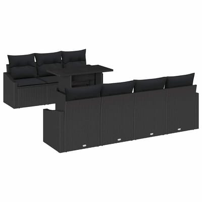 vidaXL Tuin Sofa Set 8 st Zwart poly rattan