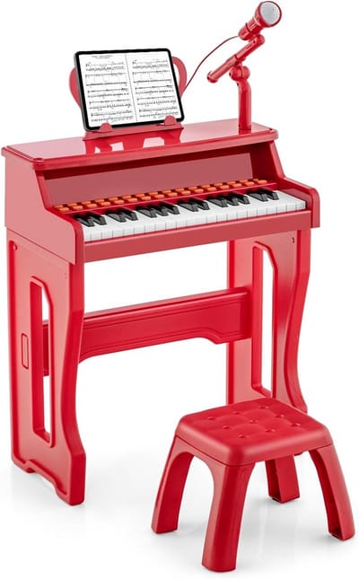 Elektronische Kinderpiano met 37 Toetsen, Microfoon en Kruk