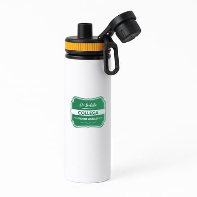 Hacebo® - De leukste collega van de wereld waterfles met draaidop oranje - iemand die een collega is - leukste ooit - werk - collega - verjaardagscadeau - kado - gift - geschenk - afscheidscadeau - welkomscadeau - water fles - 850ML