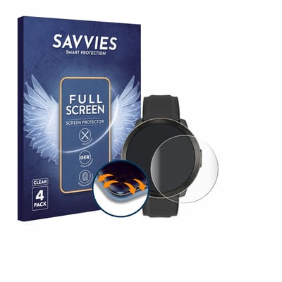 Savvies - Screenprotector voor Watchmark Kardiowatch WM18 Plus - Folie Beschermfolie transparant volledig dekking 4 Stuks