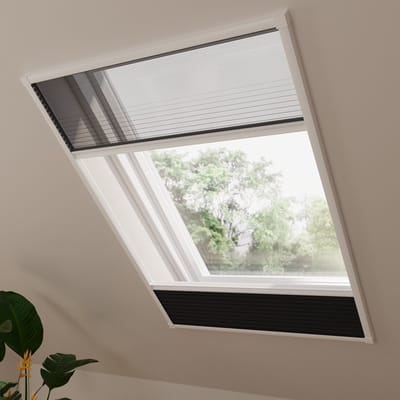 Dakraam hor plissegordijn Multi - Verduisterend - Black - 80 x 120