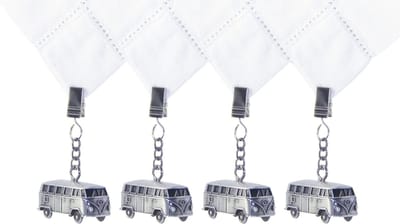 BRISA VW Collection - Volkswagen T1 Bulli Bus 3D tafelkleed gewichten (set van 4/antiek zilver look)