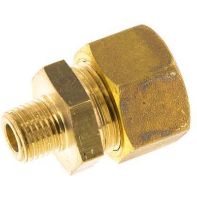 R 1/4'' Buitendraad x 16mm Messing Rechte Knelfitting 76 Bar DIN EN 1254-2 - FL2S-MO-B-014R-16