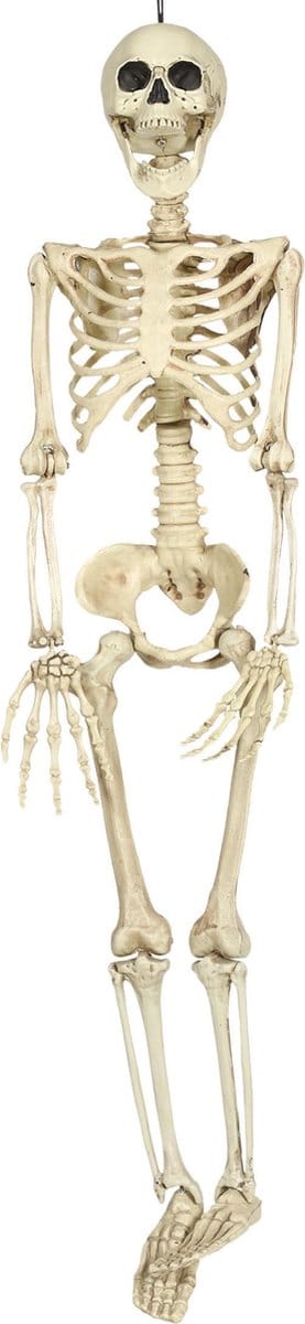 Fiestas Horror decoratie skelet/geraamte pop - hangend - 90 cm - griezelige Halloween hangdecoratie poppen