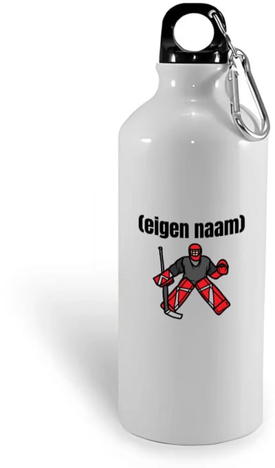 Hacebo® - ijshockey keeper met eigen naam waterfles - Ijshockey - atleten - iemand die houdt van ijshockey - verjaardag - cadeau - kado - water fles - 400ML