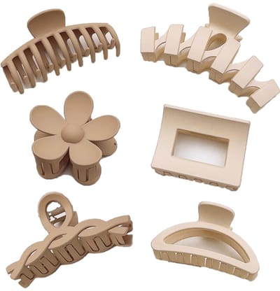 Haarclips - 6-pack - 6 stijlen - Antislip - Sterke haarclips - Styling haaraccessoires - Voor vrouwen, meisjes, lang haar - 2 kleuren