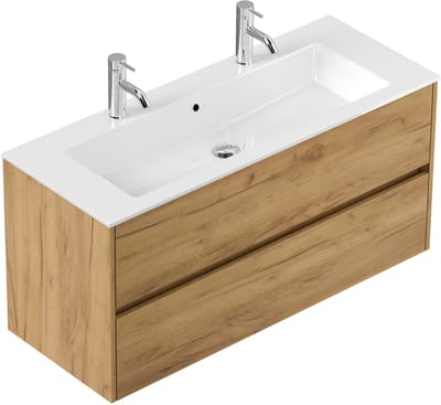 Badmeubel Phoenix Eiken - Mineraal - Breedte 120 cm - Hoogte 58.5 cm - Diepte 46.5 cm