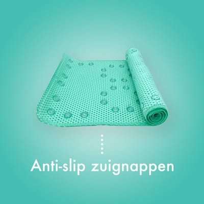 Berilo Badmat / Douchemat | Anti-slip - Schimmelbestendig - Waterbestendig - 90 X 43 cm - Groen