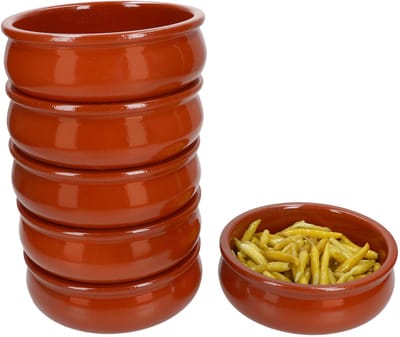 Set van 6 cazuela klei kommen Berlijn bol 15cm - 99515
