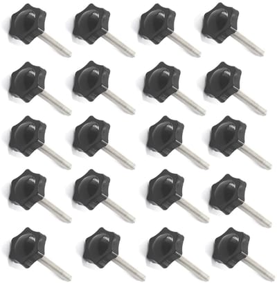 Dailygoods- Handknop 25 mm - 20 Stuks - Aanscherping Schroef - Roestvrij Staal - Kunststof - Eenvoudig te Installeren - Schroefknop