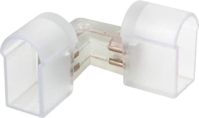 HQ-Power Transparante L-connector voor lichtslangen en led-lichtslangen, 1 stuk, L-vormig ontwerp, lichtgewicht 7.5 g, ideaal voor flexibele installatie en gemakkelijke montage van lichtdecoratie