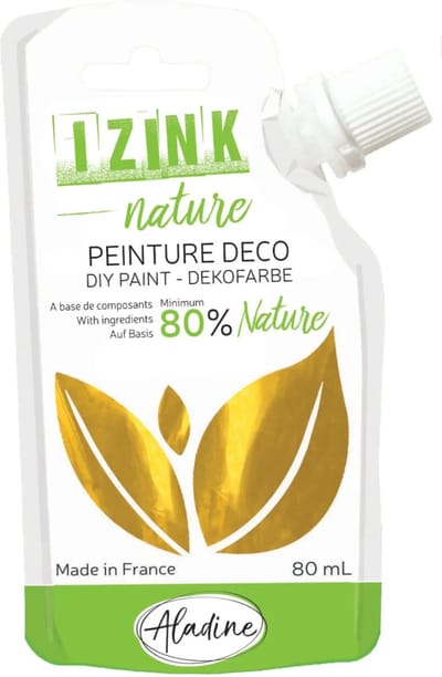 Aladine plakkaatverf goud 80 ml milieuvriendelijk knijpzakje.