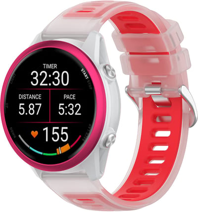 Stravo Smartwatch Bandje 20mm - Siliconen Bandje - geschikt voor Samsung Galaxy Watch 7 6 5 4 - Classic - Garmin Vivoactive 5 3 - Forerunner 245 - Venu SQ 2 - Vivomove - Huawei - Jelly siliconen horlogebandje - Universeel 20mm - Rood