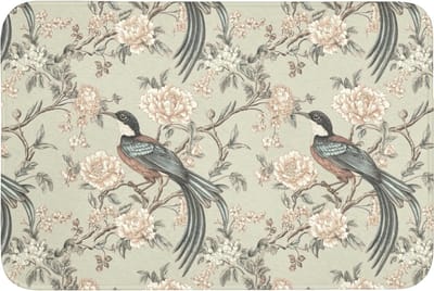 Badmat 90x60 cm - Antislip - Bloem - Vogel - Kleurrijk - Badmatten voor badkamer - Badkamermat - Douchemat - Badkamer mat