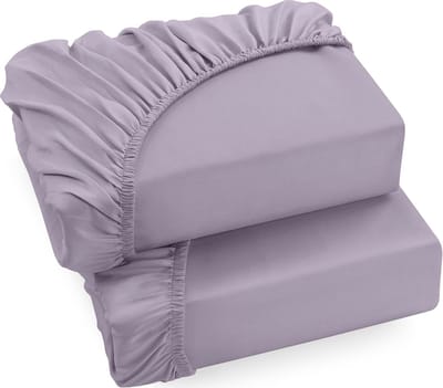 Set van 2 Hoeslakens 140 x 200 cm - Lavendel - Geborsteld Microvezel - 35 cm Diepte Zak