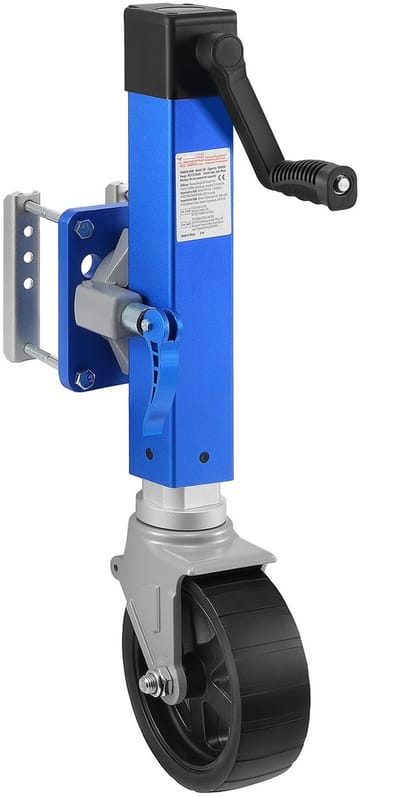 Aanhangerkrik met Wiel, 1600 Lbs Zware Draaibare Krik, 10” Heffen, Pp Enkel Wiel, Bolt-On Disselkrik met Ergonomische Handgreep