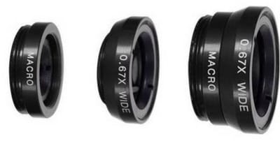 Lens clip voor telefoon - Fish eye / wide / macro - 3 opzetstukken - Clip on lens - Geschikt voor elke smartphone - Fotografie telefoon - Universele opzetlens camera - Jonyx